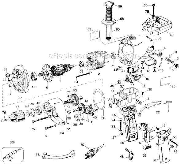 Page A Diagram and Parts List for 267 Type 4 Black and Decker Electric Drill